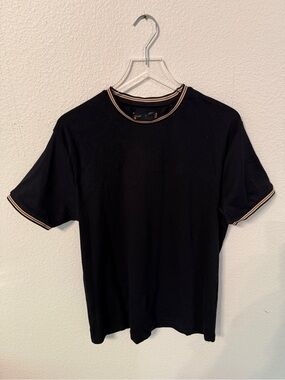 Cactus Man Black Short-Sleeve Tee with Tan Contrast Trim